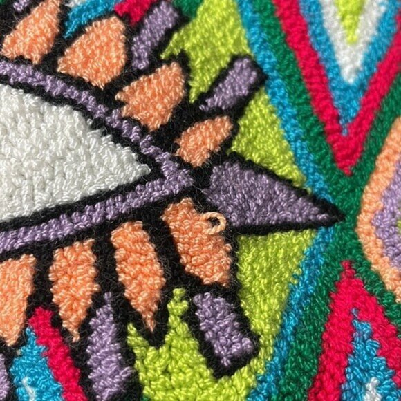 Lucky Eye Wayuu Colourful Clutch Wristlet Punch Needle Purse Handmade Bohemian - Picture 3 of 6